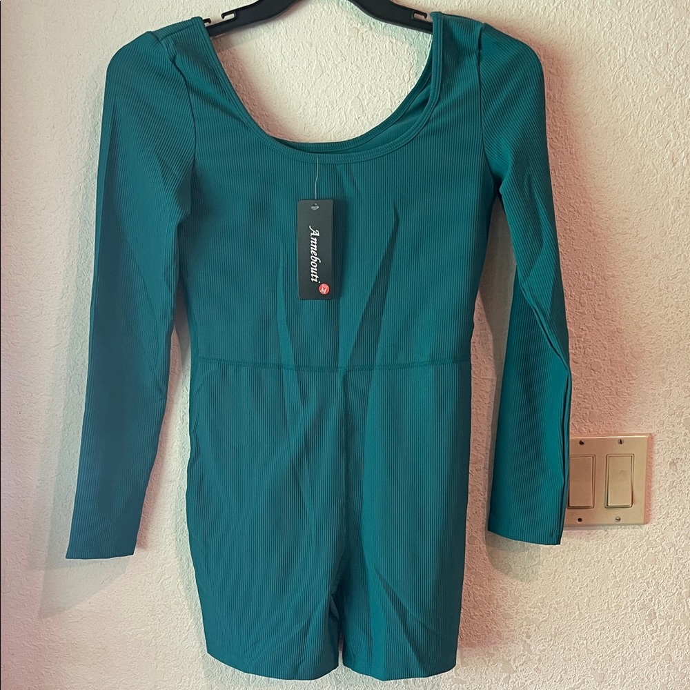 Teal Long Sleeve Romper
